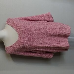 Chico's sweater raspberry pink and white dolman style size 3 XL 16